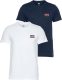 Levi's T-shirt (set van 2 ) wit/donkerblauw