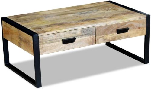 VidaXL Salontafel met 2 lades 100x60x40 cm massief mangohout