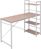 VidaXL Bureau met boekenkast 4-laags eikenkleurig