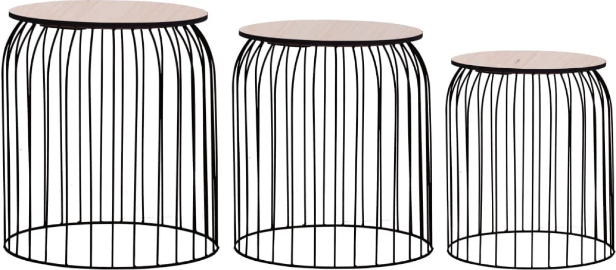 VidaXL Salontafels 3 st zwart