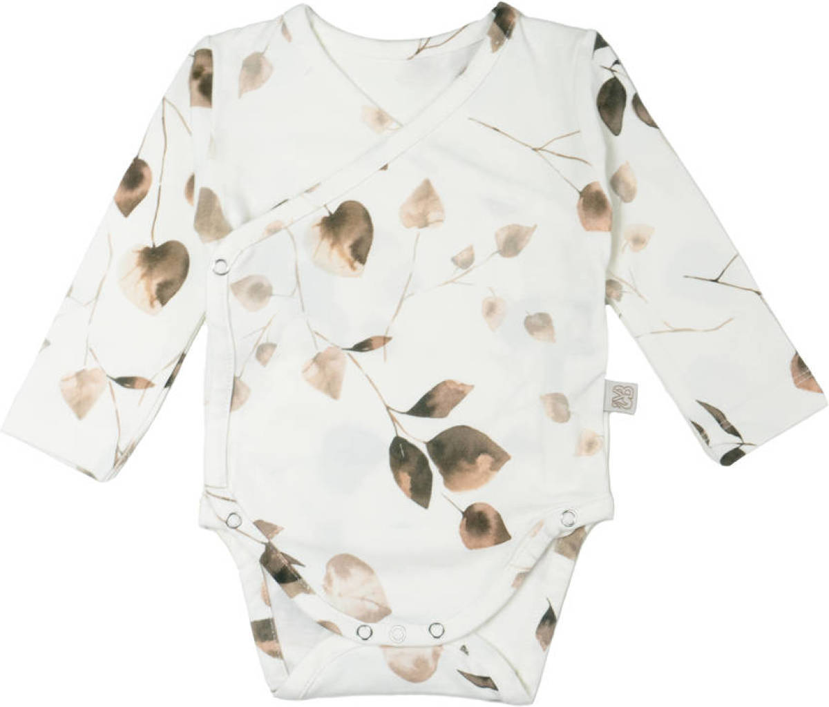 Yumi Baby newborn overslag romper Golden Hour off white/lichtbruin/bruin