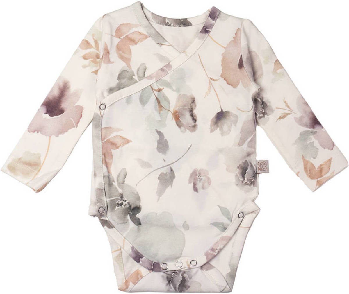 Yumi Baby newborn overslag romper Magnolia off white/lichtbruin