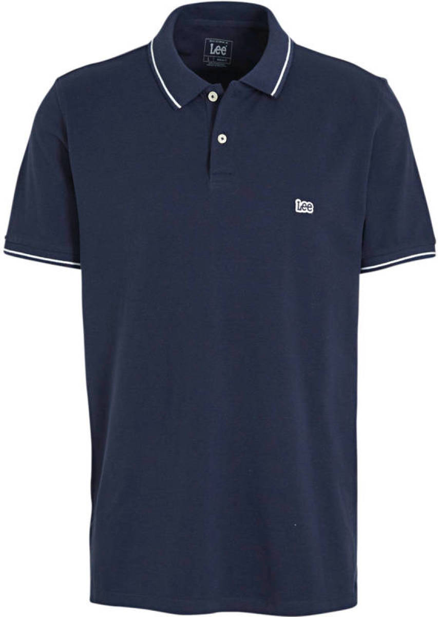 Lee regular fit polo donkerblauw/wit