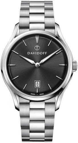 Davidoff horloge Essentials No. 1 zilverkleurig/zwart