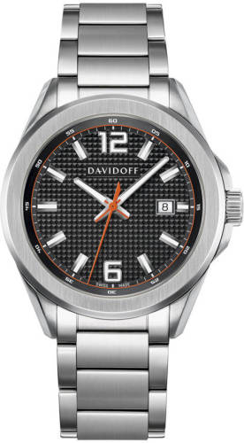 Davidoff horloge Essentials No. 3 zilverkleurig/zwart