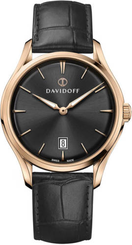 Davidoff horloge Essentials No. 1 zwart/goudkleurig