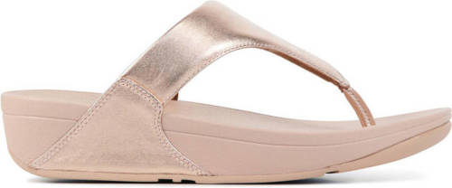 FitFlop TM Lulu Toe Leather teenslippers roségoud