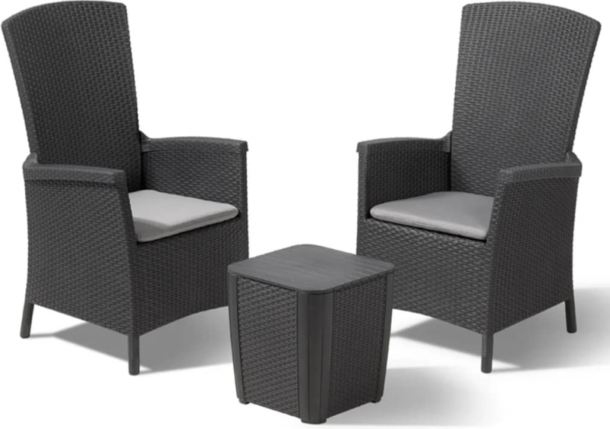 Allibert Tuinset Vermont grafiet 3-delig 231692