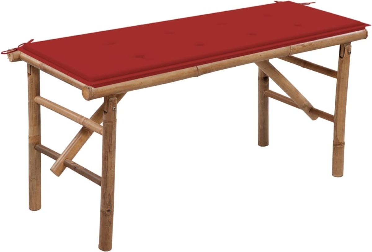 VidaXL 3063855 Folding tuin bankje met sierkussen 118 cm bamboe (41.503 + 43.210)