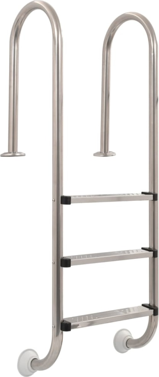 VidaXL Zwembadladder met 3 sporten 120 cm roestvrij staal