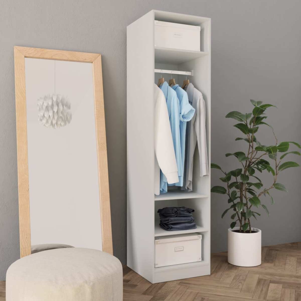VidaXL Kledingkast 50x50x200 cm spaanplaat wit