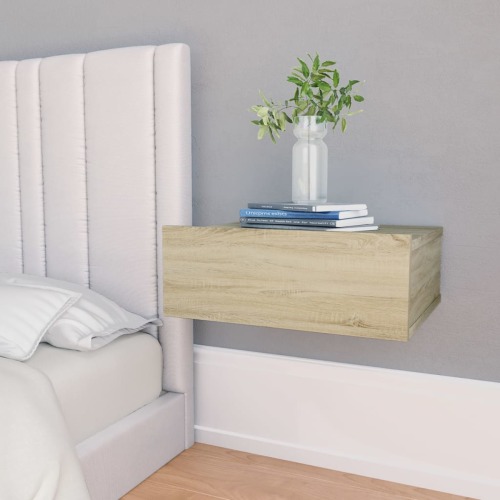 VidaXL Nachtkastje zwevend 40x30x15 cm spaanplaat sonoma eikenkleurig