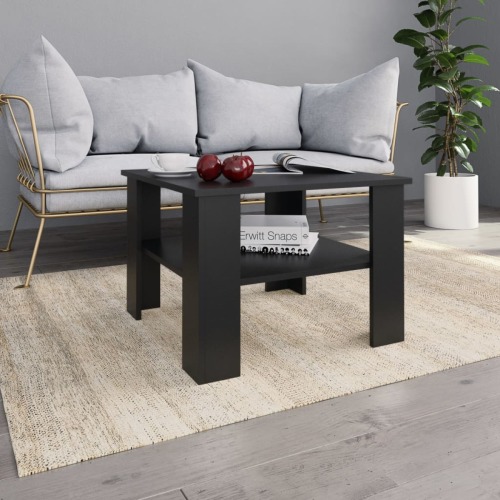 VidaXL Salontafel 60x60x42 cm spaanplaat zwart
