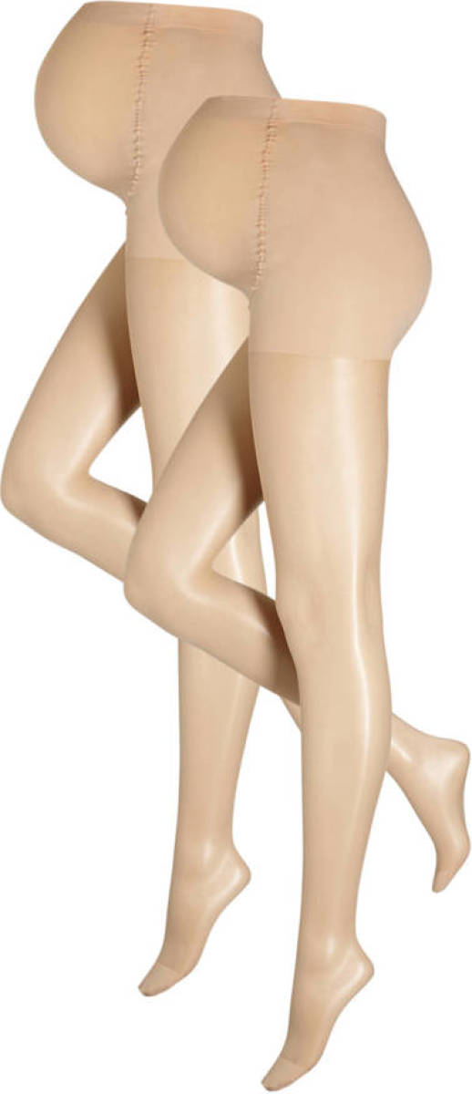 whkmp's own zwangerschapspanty 15 denier set van 2-beige