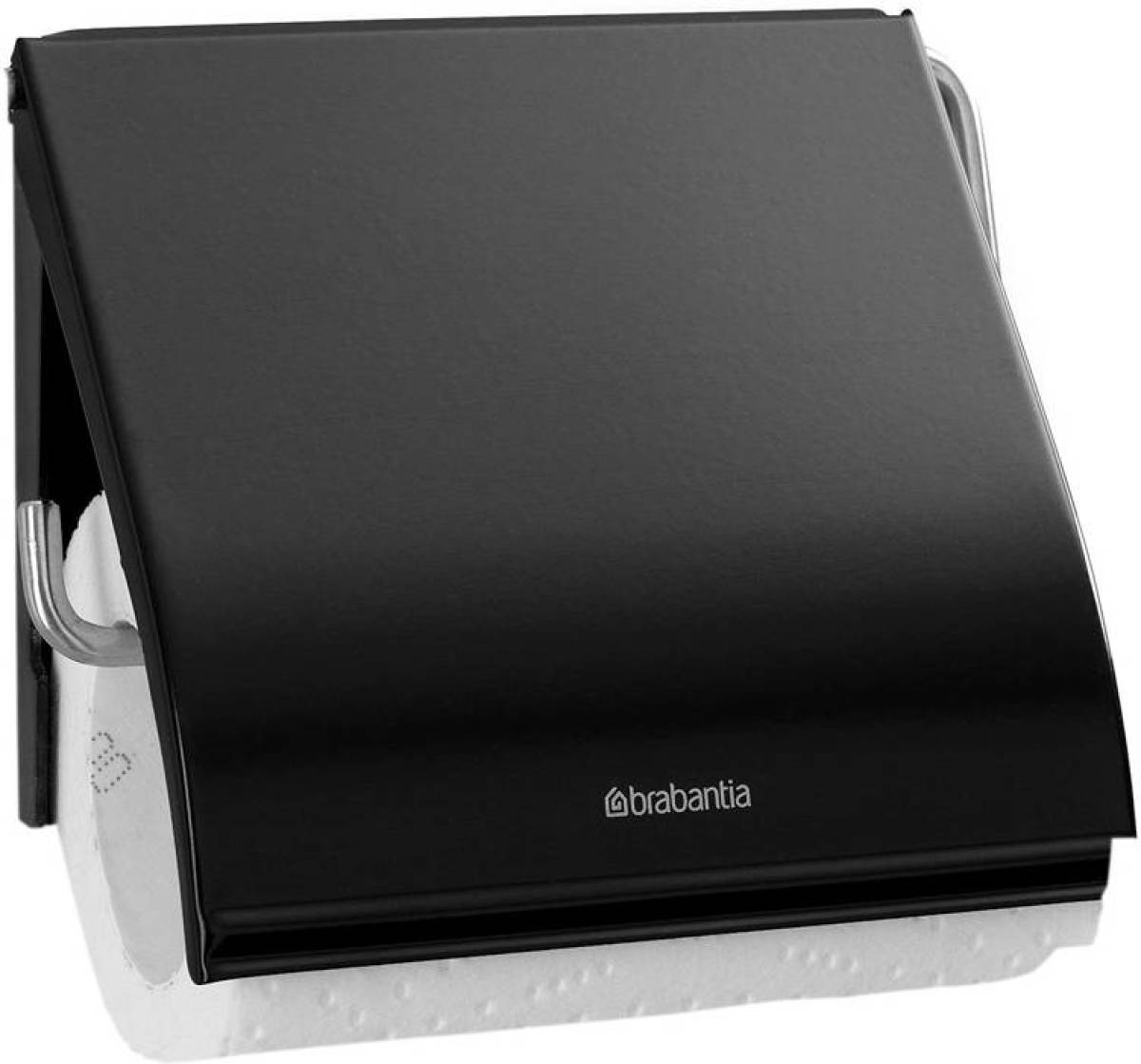 Brabantia ReNew toiletrolhouder met klep mat zwart