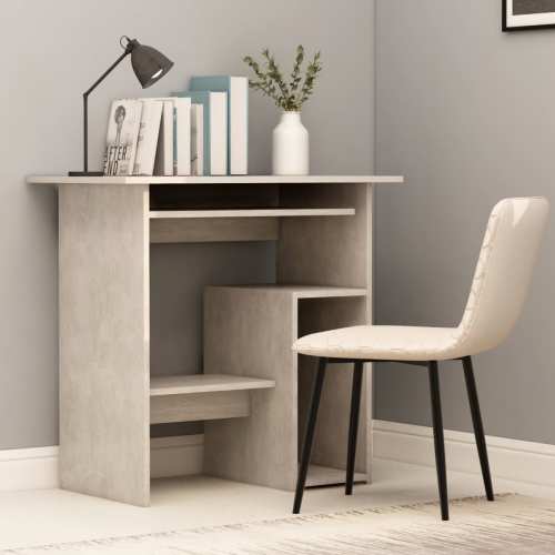 VidaXL Bureau 80x45x74 cm spaanplaat betongrijs