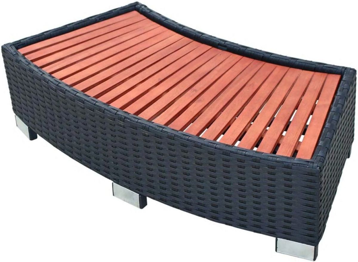 VidaXL Spa trapje 92x45x25 cm poly rattan zwart