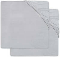 Jollein katoenen hoeslaken wieg 40x80/90cm - set van 2 soft grey