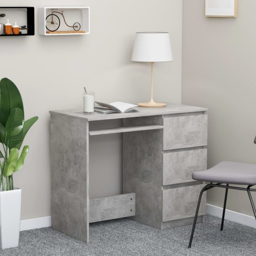VidaXL Bureau 90x45x76 cm spaanplaat betongrijs