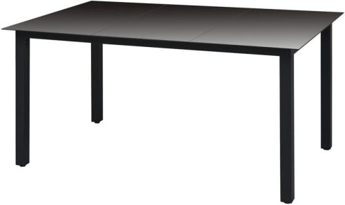 VidaXL Tuintafel 150x90x74 cm aluminium en glas zwart