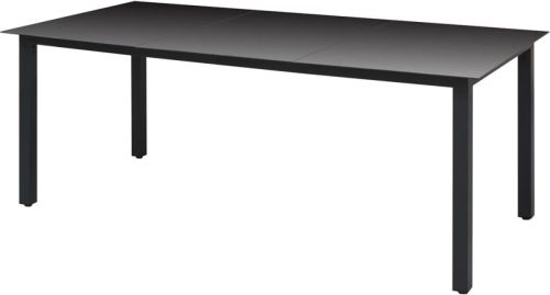 VidaXL Tuintafel 190x90x74 cm aluminium en glas zwart