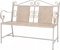 VidaXL Tuinbank 115 cm staal wit