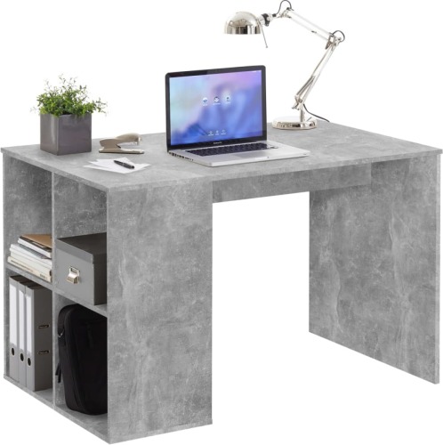 FMD Bureau met zijschappen 117x73x75 cm betonkleurig