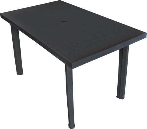 VidaXL Tuintafel 126x76x72 cm kunststof antraciet