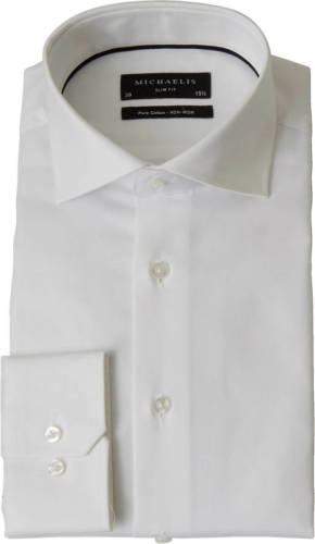 Michaelis slim fit oxford overhemd wit