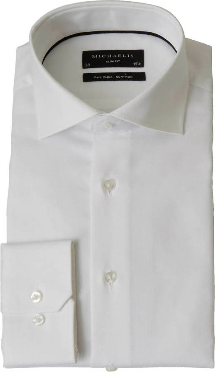 Michaelis slim fit oxford overhemd wit