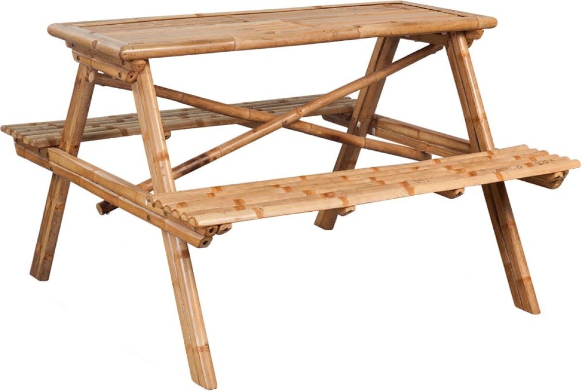 VidaXL Picknicktafel 120x120x78 cm bamboe