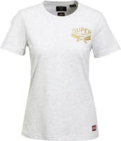 Superdry T-shirt Glitter Sparkle met printopdruk en glitters wit