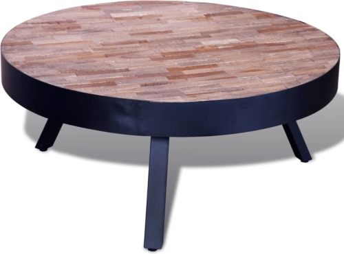 VidaXL Salontafel rond gerecycled teakhout