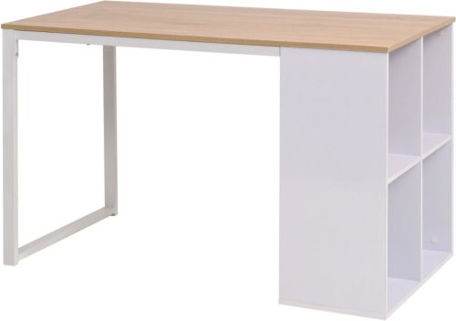 VidaXL Schrijftafel 120x60x75 cm eikenkleur en wit