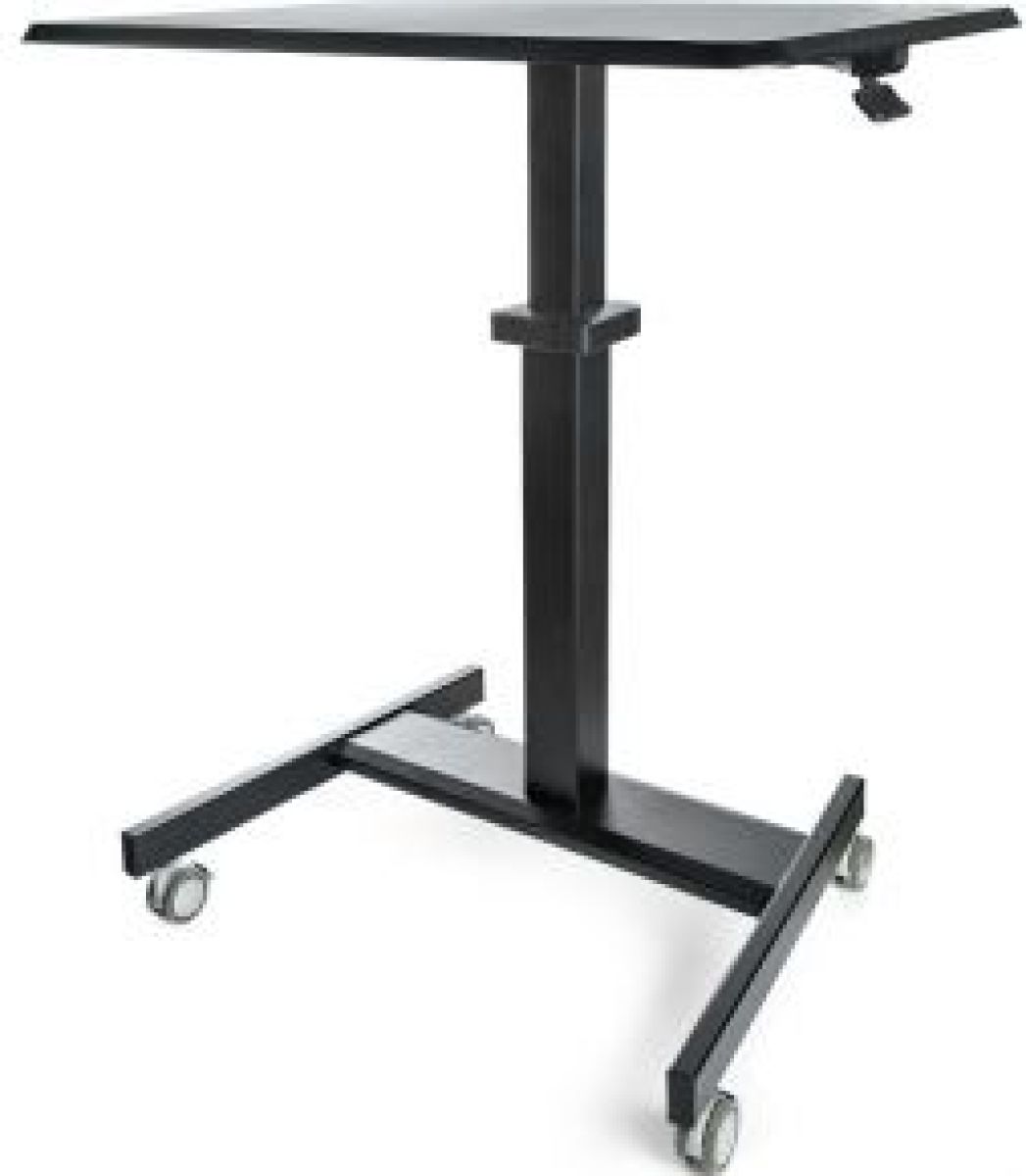Startech .com Mobiel Bureau Ergonomisch Zit-Sta Computermeubel op Wielen One Touch verstelbare Mobiel