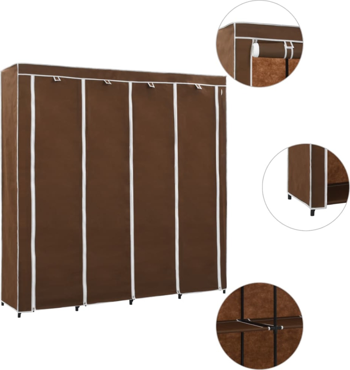 VidaXL Kledingkast met 4 vakken 175x45x170 cm bruin