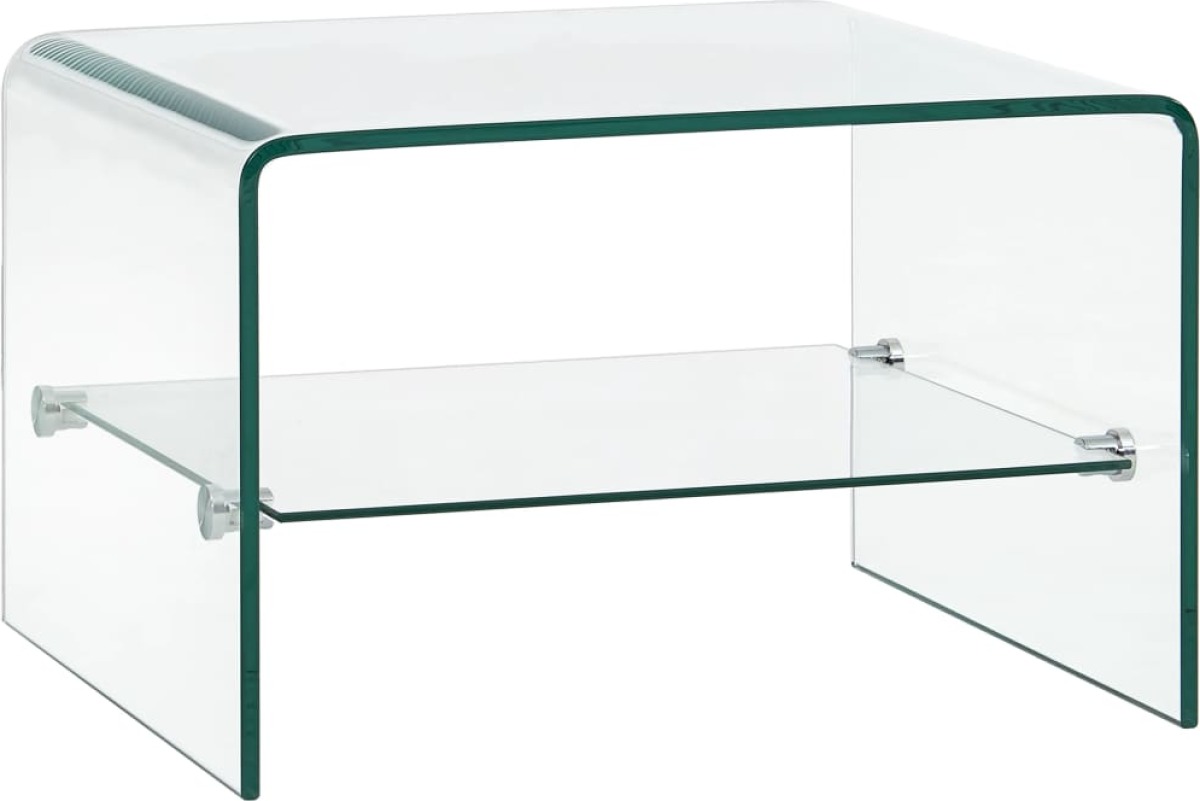 VidaXL Salontafel 50x45x33 cm gehard glas transparant