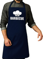 Bellatio Decorations Schort chef barbecue navy voor heren - barbecue schorten