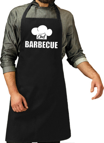 Bellatio Decorations Schort chef barbecue zwart voor heren - barbecue schorten