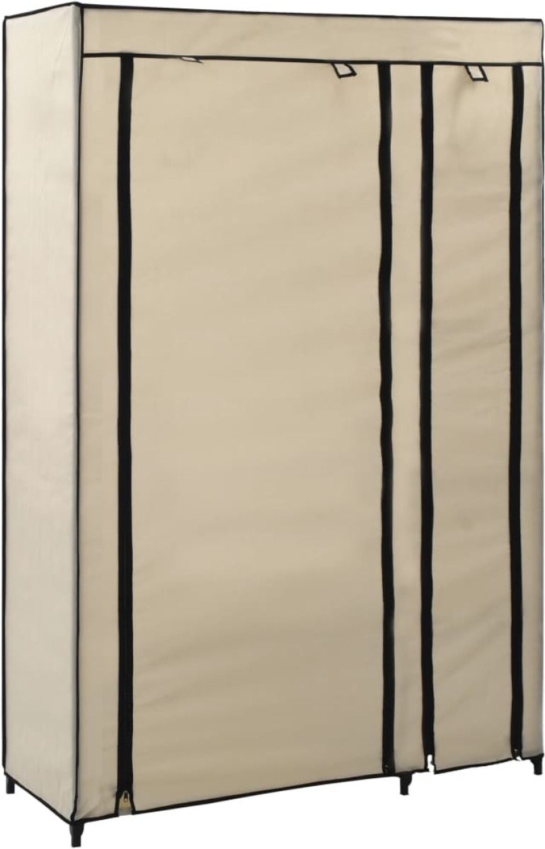 VidaXL Kledingkast opvouwbaar 110x45x175 cm stof crème