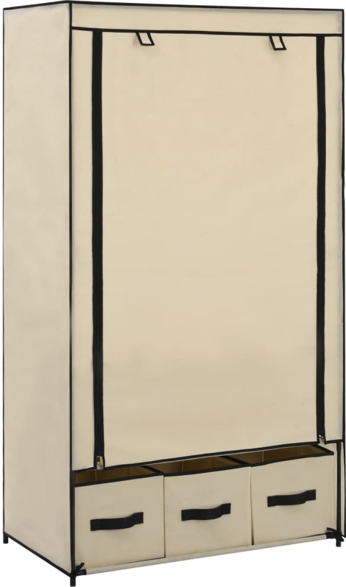 VidaXL Kledingkast 87x49x159 cm stof crème