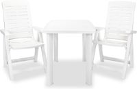 VidaXL 3-delige Bistroset kunststof wit