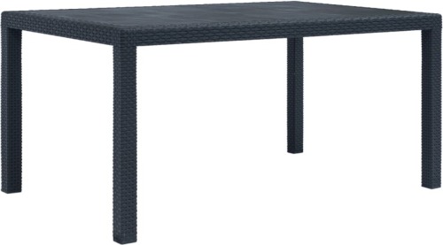 VidaXL Tuintafel 150x90x72 cm rattan-look kunststof antraciet