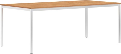 VidaXL Tuintafel 200x100x75 cm massief teakhout en roestvrij staal