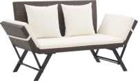 VidaXL Tuinbank met kussens 176 cm poly rattan bruin