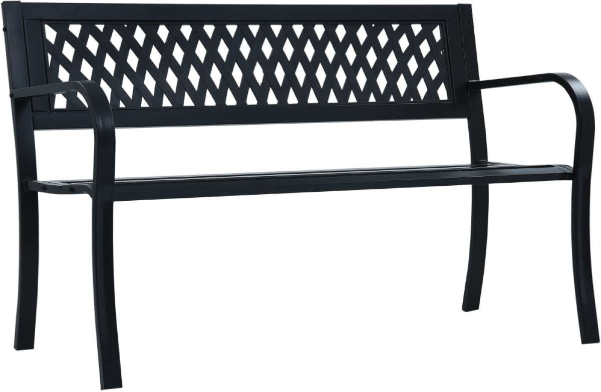 VidaXL Tuinbank 125 cm staal zwart