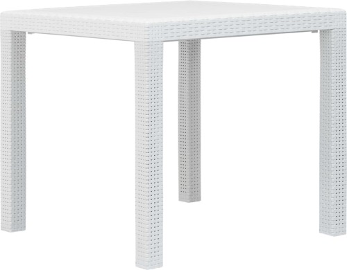 VidaXL Tuintafel 79x79x72 cm rattan-look kunststof wit