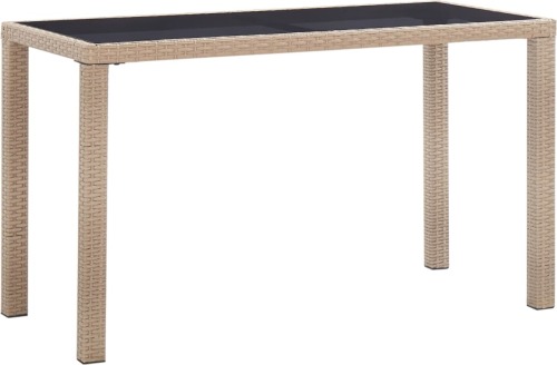 VidaXL Tuintafel 123x60x74 cm poly rattan beige