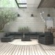 VidaXL 11-delige Loungeset met kussens poly rattan grijs