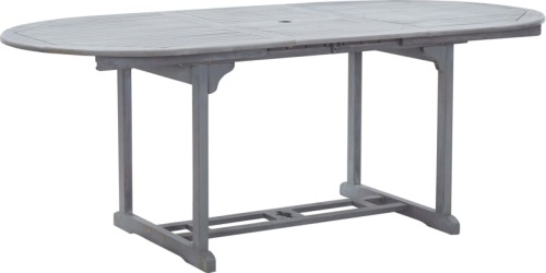 VidaXL Tuintafel 200x100x74 cm massief acaciahout grijs